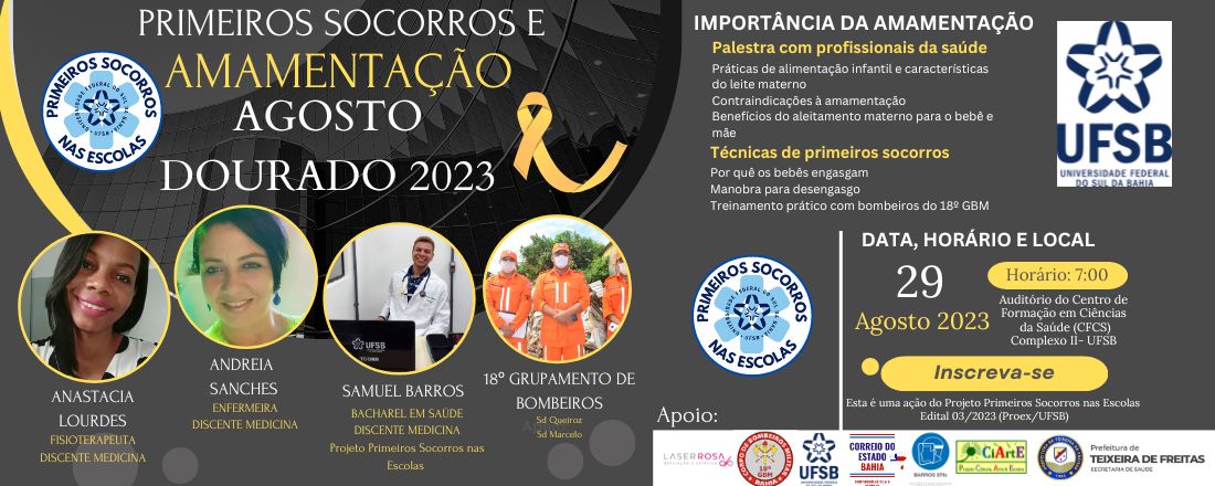 Primeiros Socorros e Amamentação - Agosto Dourado 2023