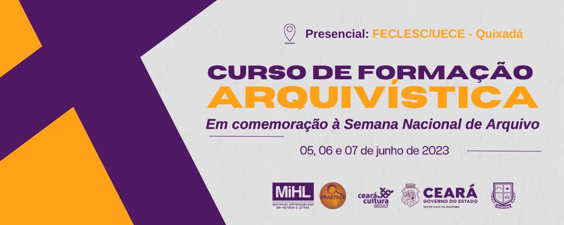 CURSO DE FORMAÇÃO ARQUIVÍSTICA - Em comemoração à Semana Nacional de Arquivo