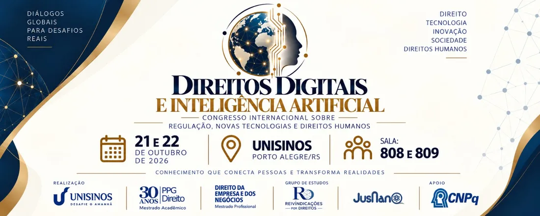 Direitos Digitais e Inteligência Artificial - Congresso Internacional sobre Regulação, Novas Tecnologias e Direitos Humanos