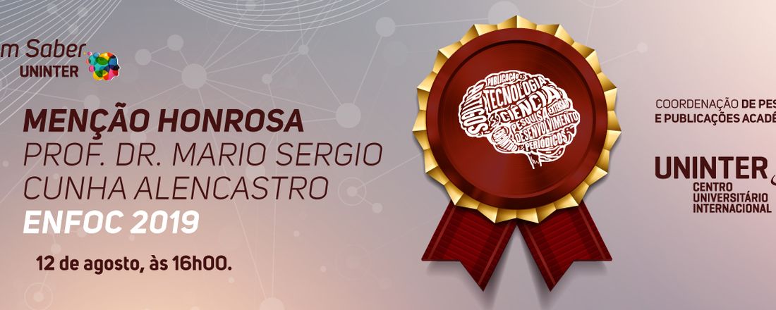 Menção Honrosa Prof. Dr. Mário Sérgio Cunha Alencastro - ENFOC 2019