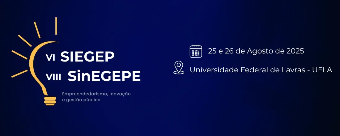 VI Simpósio de Inovação, Empreendedorismo e Gestão Pública - SIEGEP e VIII Seminário de Inovação, Empreendedorismo e Gestão de Pequenas Empresas - SInEGEPE
