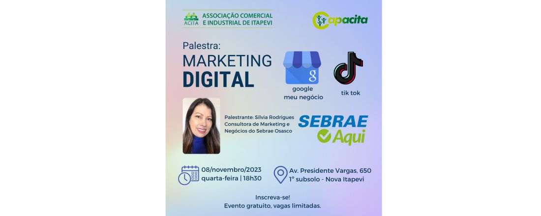 Palestra Marketing Digital - Google Meu Negócio e Tik Tok