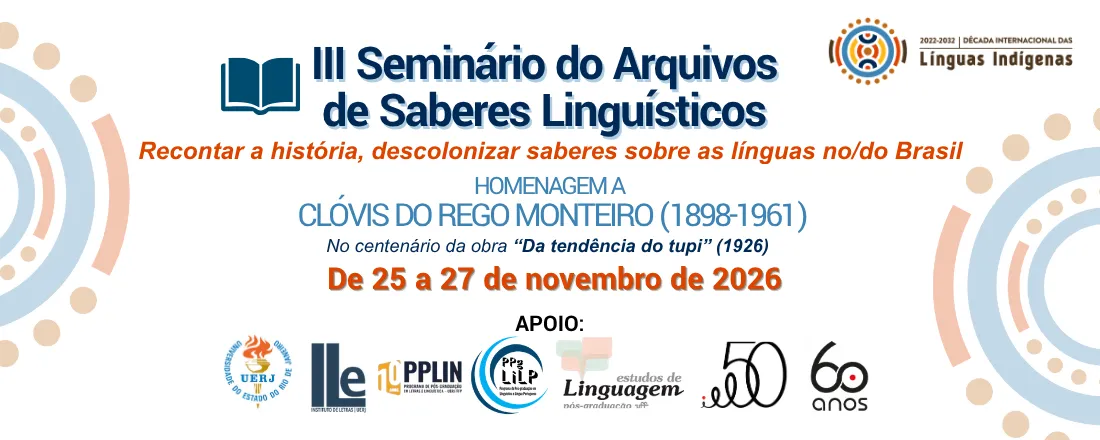 III Seminário do Arquivos de Saberes Linguísticos