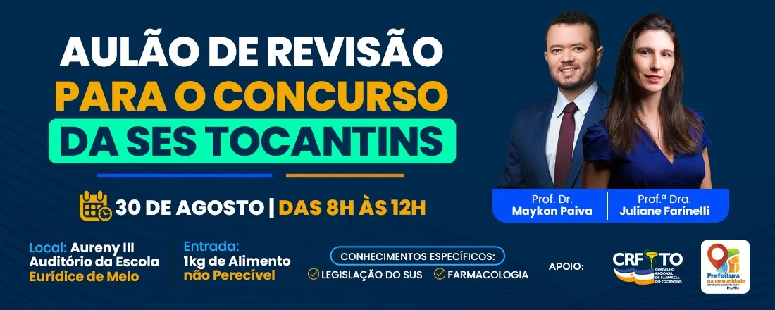 AULÃO DE REVISÃO PARA O CONCURSO SES TOCANTINS CRFTO