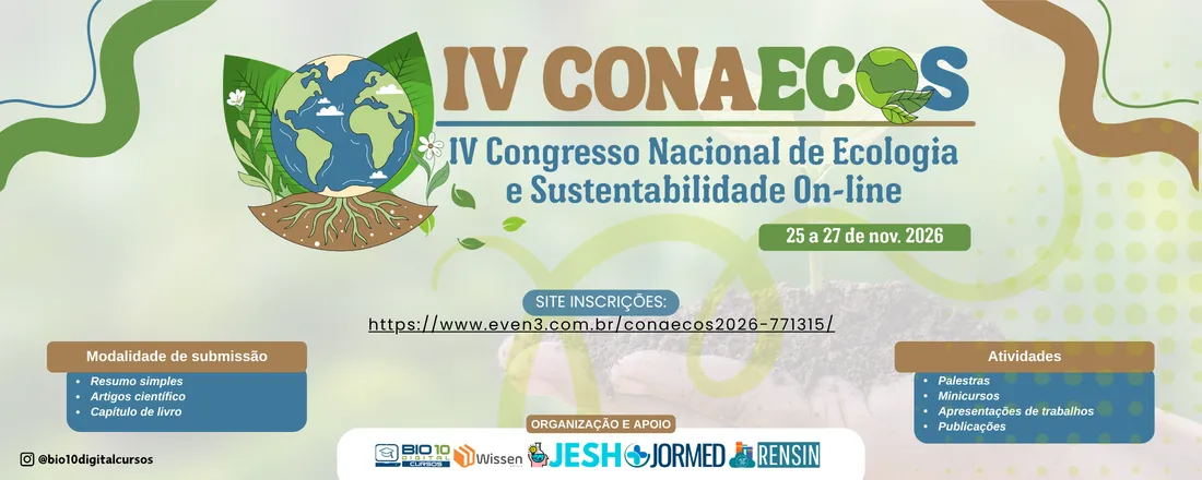 IV Congresso Nacional de Ecologia e Sustentabilidade On-line (IV CONAECOS)