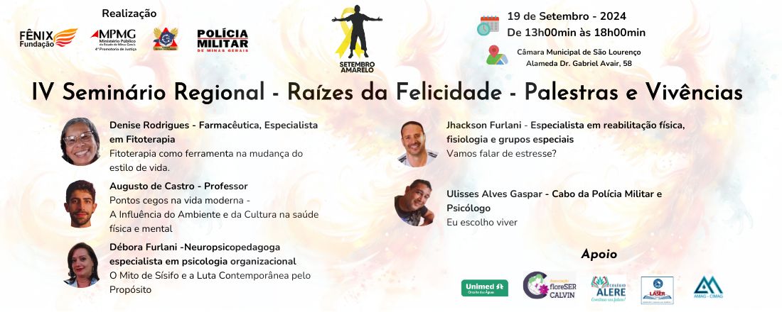 IV SEMINÁRIO REGIONAL DE PREVENÇÃO DO SUICÍDIO - SETEMBRO AMARELO