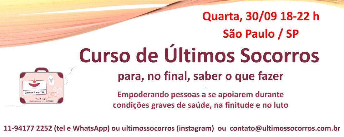 Curso de Últimos Socorros (São Paulo, 30/09)