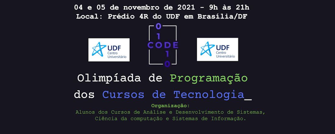 1ª Olimpíada de Programação dos Cursos de Tecnologia do UDF