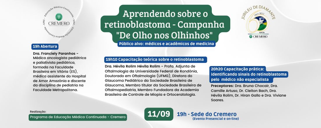 Aprendendo sobre o retinoblastoma - Campanha  "De Olho nos Olhinhos"