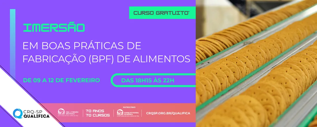 Curso Imersão em Boas Práticas de Fabricação (BPF) de Alimentos