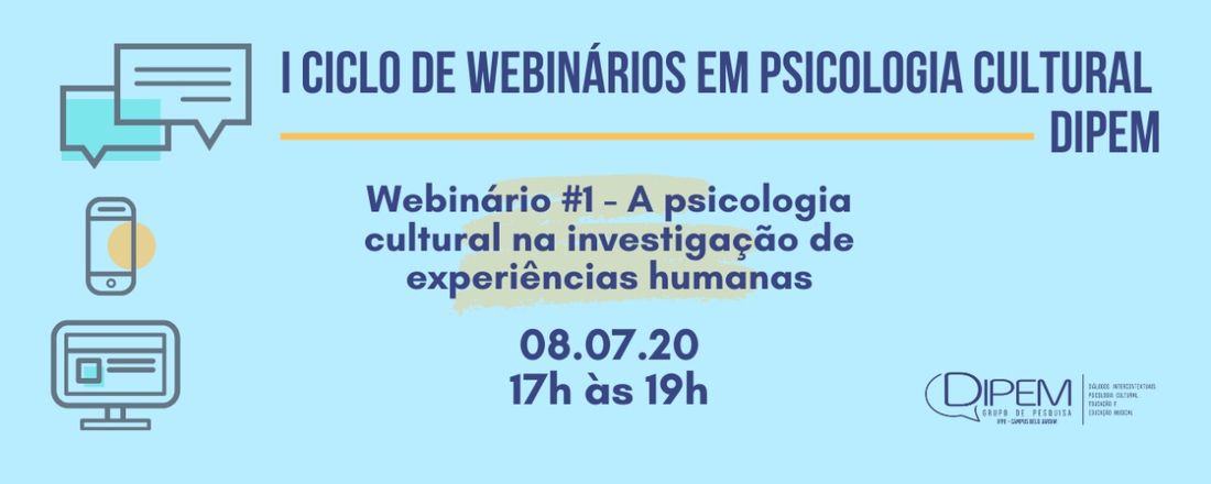 I Ciclo de Webinários em Psicologia Cultural
