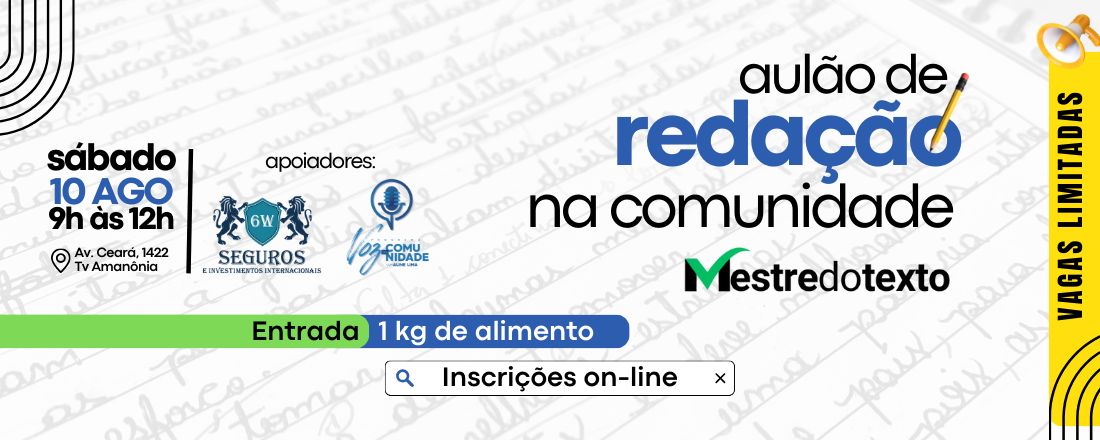 AULÃO DE REDAÇÃO NA COMUNIDADE