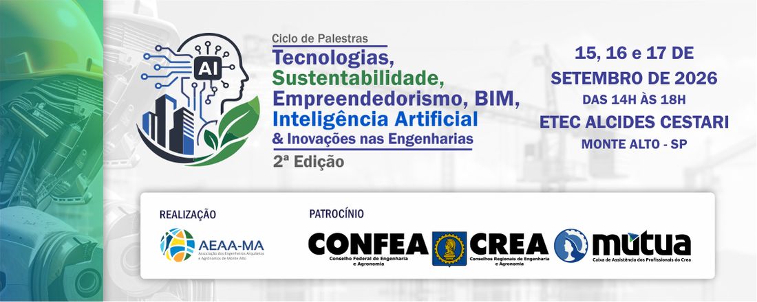 Ciclo de Palestras "Tecnologias, Sustentabilidade, Inteligência Artificial" 2ª Edição