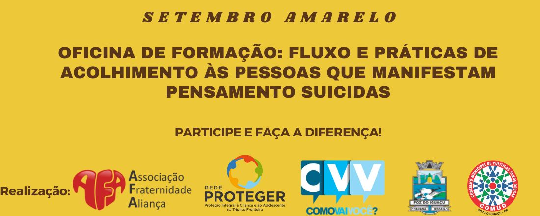 OFICINA DE FORMAÇÃO: FLUXO E PRÁTICAS DE ACOLHIMENTO ÀS PESSOAS QUE MANIFESTAM PENSAMENTO SUICÍDAS