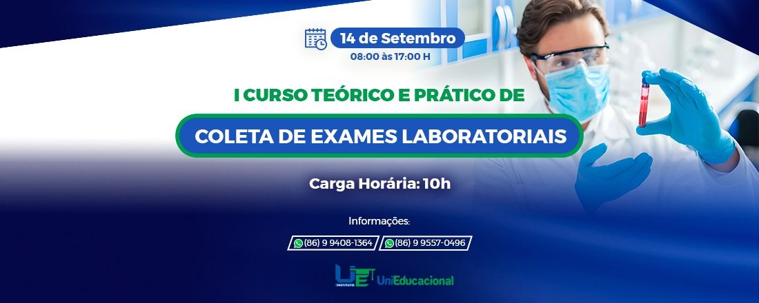 I CURSO TEÓRICO E PRÁTICO DE COLETA DE EXAMES LABORATORIAIS