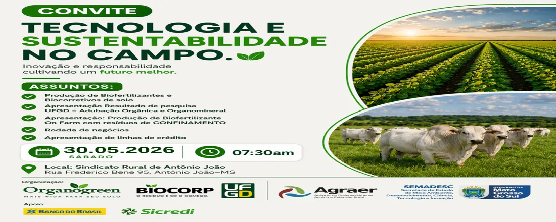 TECNOLOGIA E SUSTENTABILIDADE NO CAMPO