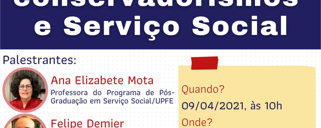 Palestra em destaque 2020/2: Crise Sanitária, Conservadorismos e Serviço Social