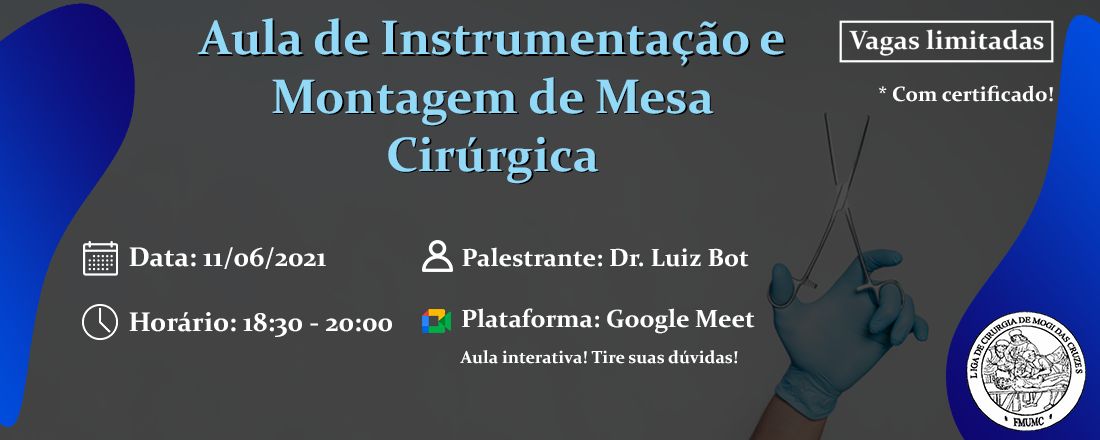 Aula de Instrumentação e Montagem de Mesa Cirúrgica