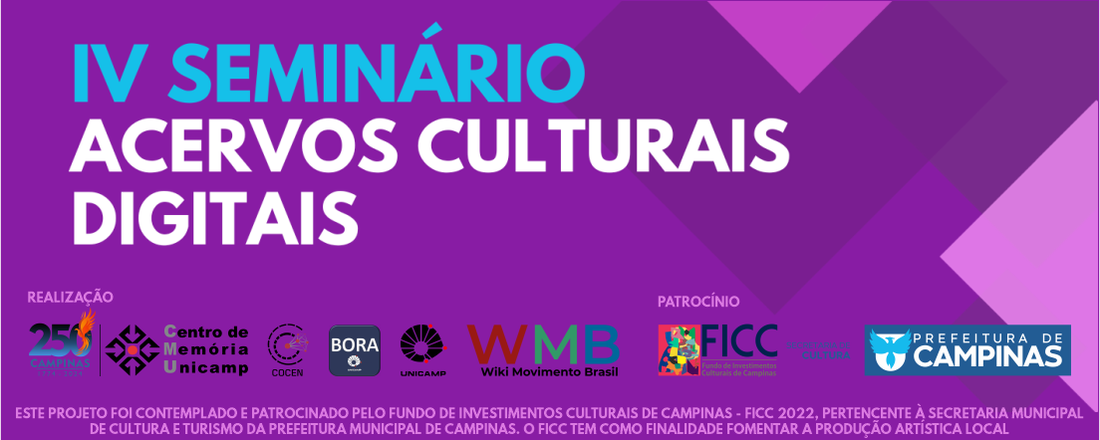 IV SEMINÁRIO ACERVOS CULTURAIS DIGITAIS