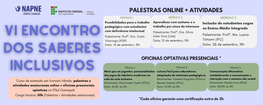 VI Encontro dos Saberes Inclusivos