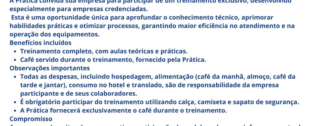 TREINAMENTO TÉCNICO - CAMPINAS