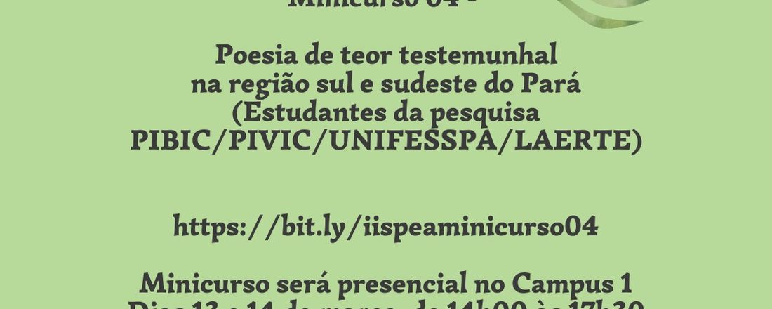 Poesia de Teor Testemunhal na Região Sul e Sudeste do Pará