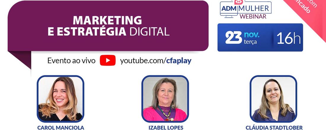 Webinar | ADM Mulher: Marketing e estratégia digital
