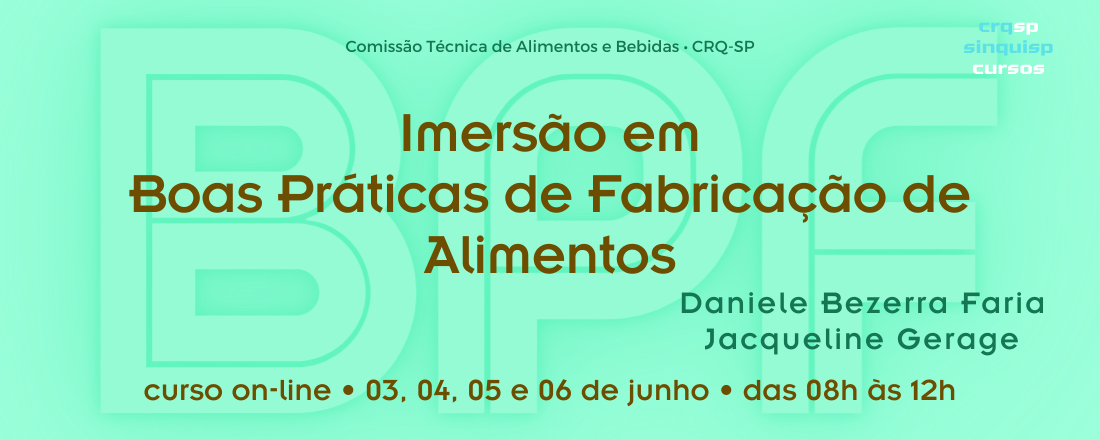 Imersão em  Boas Práticas de Fabricação de Alimentos