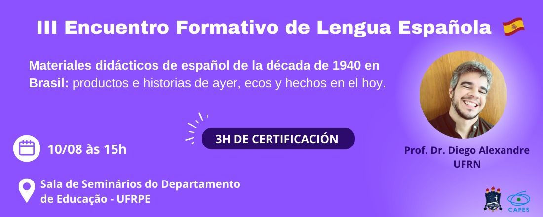 3er Encuentro Formativo de Lengua Española - PRP/UFRPE