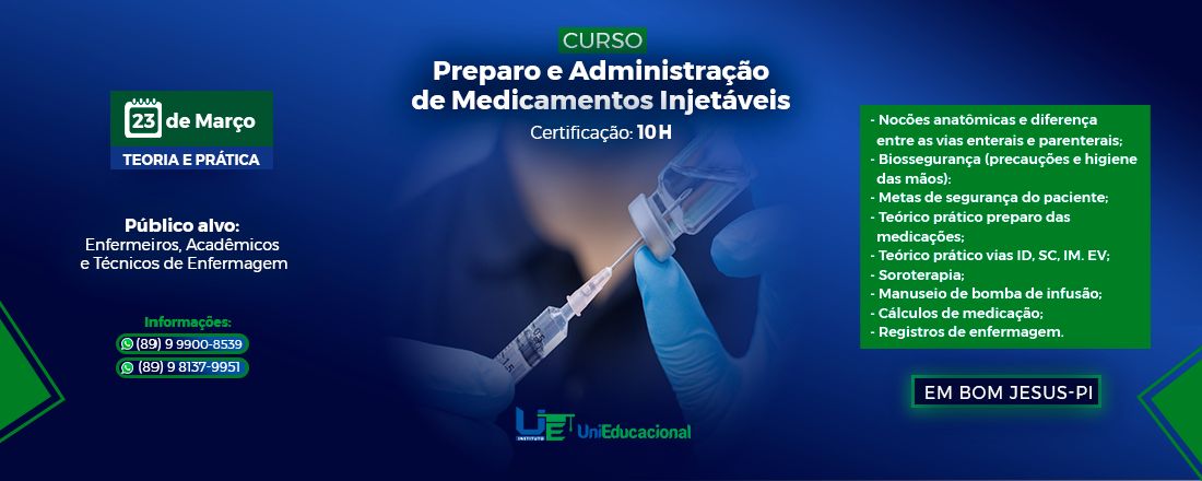 PREPARO E ADMINISTRAÇÃO DE MEDICAMENTOS INJETAVÉIS