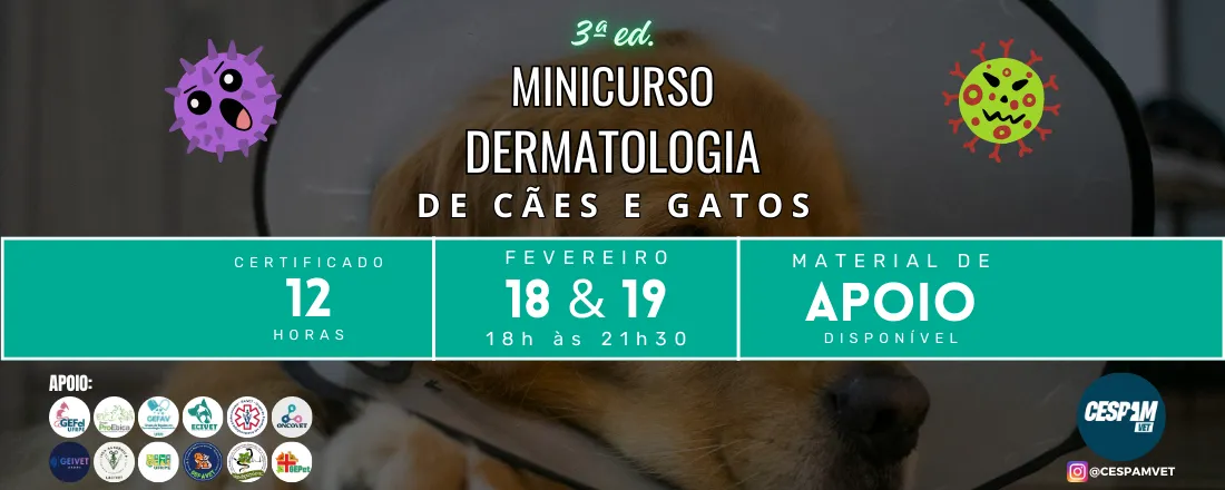 3ª edição do Minicurso de Dermatologia de Pequenos Animais