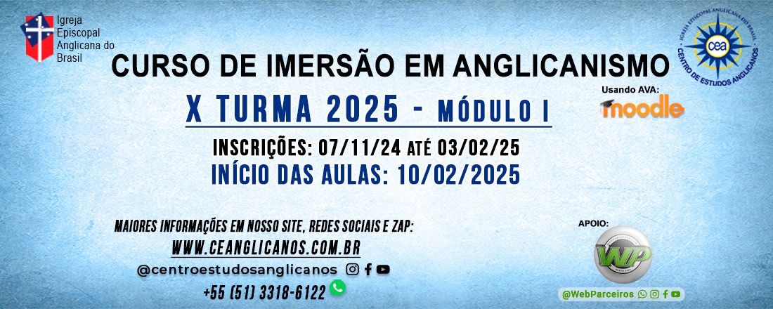 Curso de Imersão em Anglicanismo - Módulo I - Turma 10 (2025)