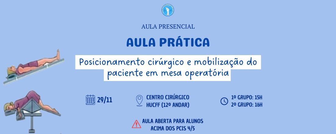 Aula Prática: Posicionamento cirúrgico e mobilização do paciente em mesa operatória