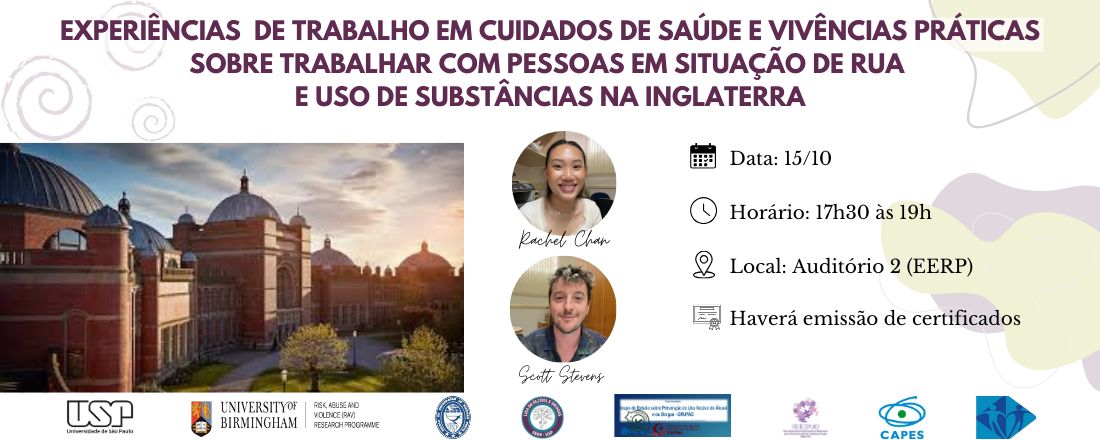 Experiências de trabalho em cuidados de saúde e vivências práticas sobre trabalhar com pessoas em situação de rua e uso de substâncias na Inglaterra