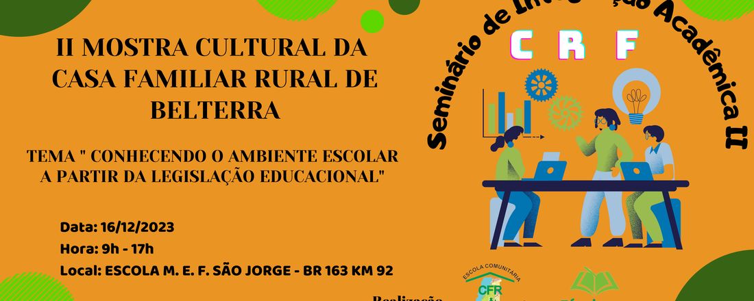 II Seminário Integrador Acadêmico - TEMA " CONHECENDO O AMBIENTE ESCOLAR  A PARTIR DA LEGISLAÇÃO EDUCACIONAL"