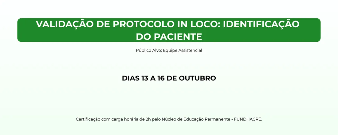 Validação de Protocolo In Loco: Identificação do Paciente