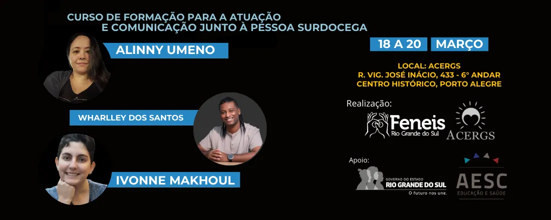 Curso de formação para a atuação e comunicação junto á pessoa surdocega