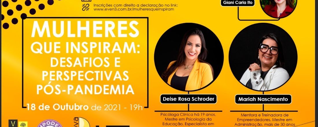 Live Mulheres que Inspiram: Desafios e perspectivas pós-pandemia