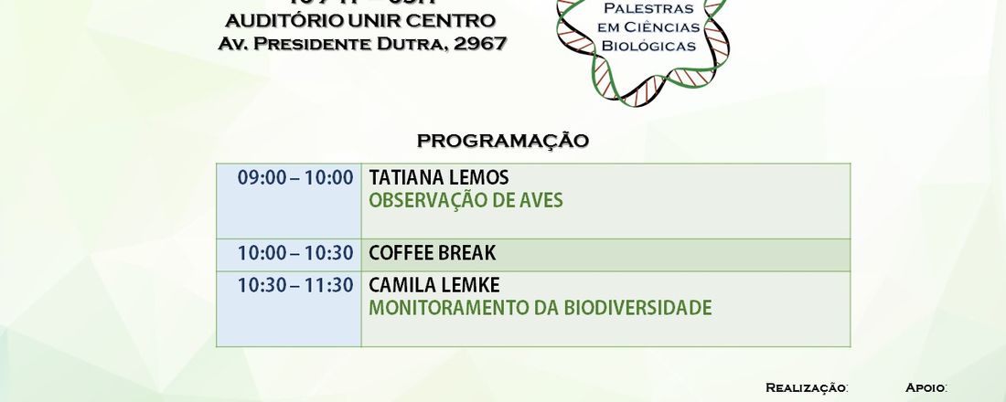 II Ciclo de Palestras em Ciências Biológicas