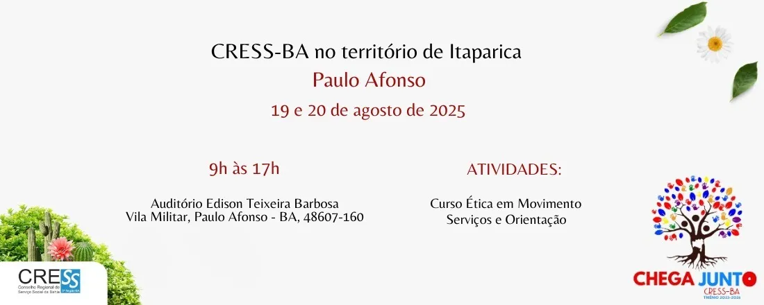 CRESS/BA Chega Junto! e Curso Ética em Movimento no Território de Identidade baiano de Itaparica