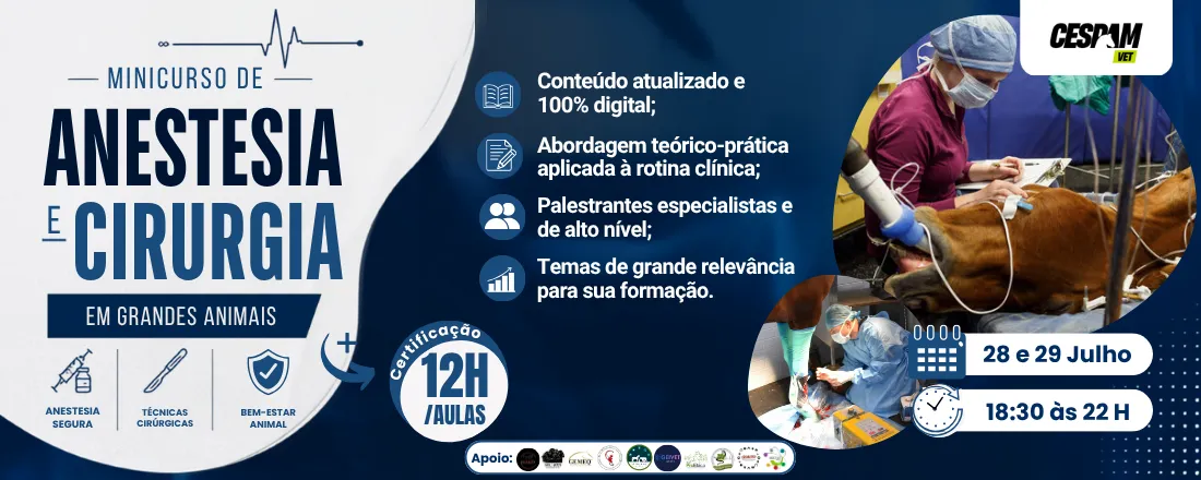 Minicurso em Anestesia e Cirurgia em Grandes Animais