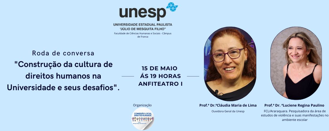 Roda de conversa: construção da cultura de direitos humanos na Universidade e seus desafios