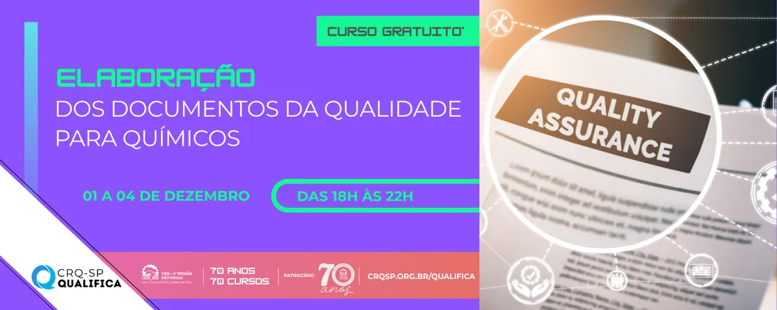 Curso Elaboração dos Documentos da Qualidade para Químicos