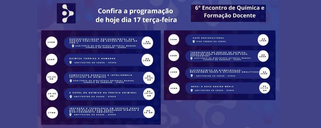 6º Encontro de Química e Formação Docente da UFRPE