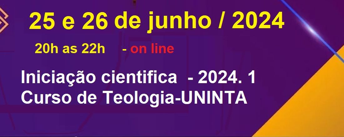 INICIAÇÃO CIENTÍFICA - TEOLOGIA - UNINTA