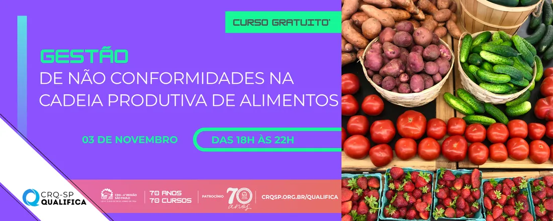 Curso Gestão de Não Conformidades na Cadeia Produtiva de Alimentos