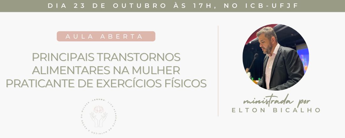 Aula: Principais transtornos alimentares na mulher praticante de exercícios físicos - LANSMU