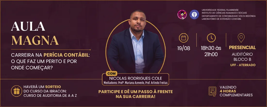 Aula Magna UFF-VR - Carreira na Perícia Contábil | 2026/2