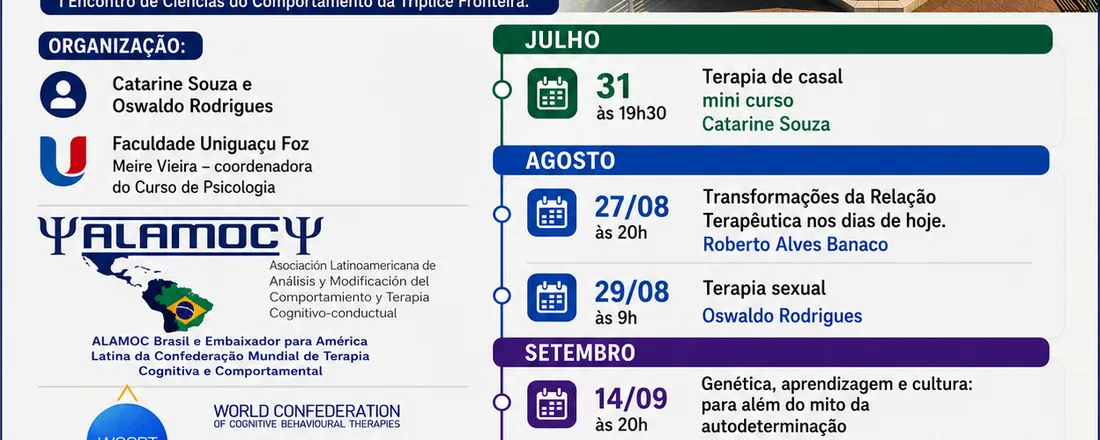 Ciclo de Palestras Prévias ao Encontro de Ciências Comportamentais da Tríplice Fronteira
