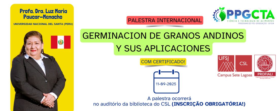 Palestra: Germinación de granos andinos y sus aplicaciones